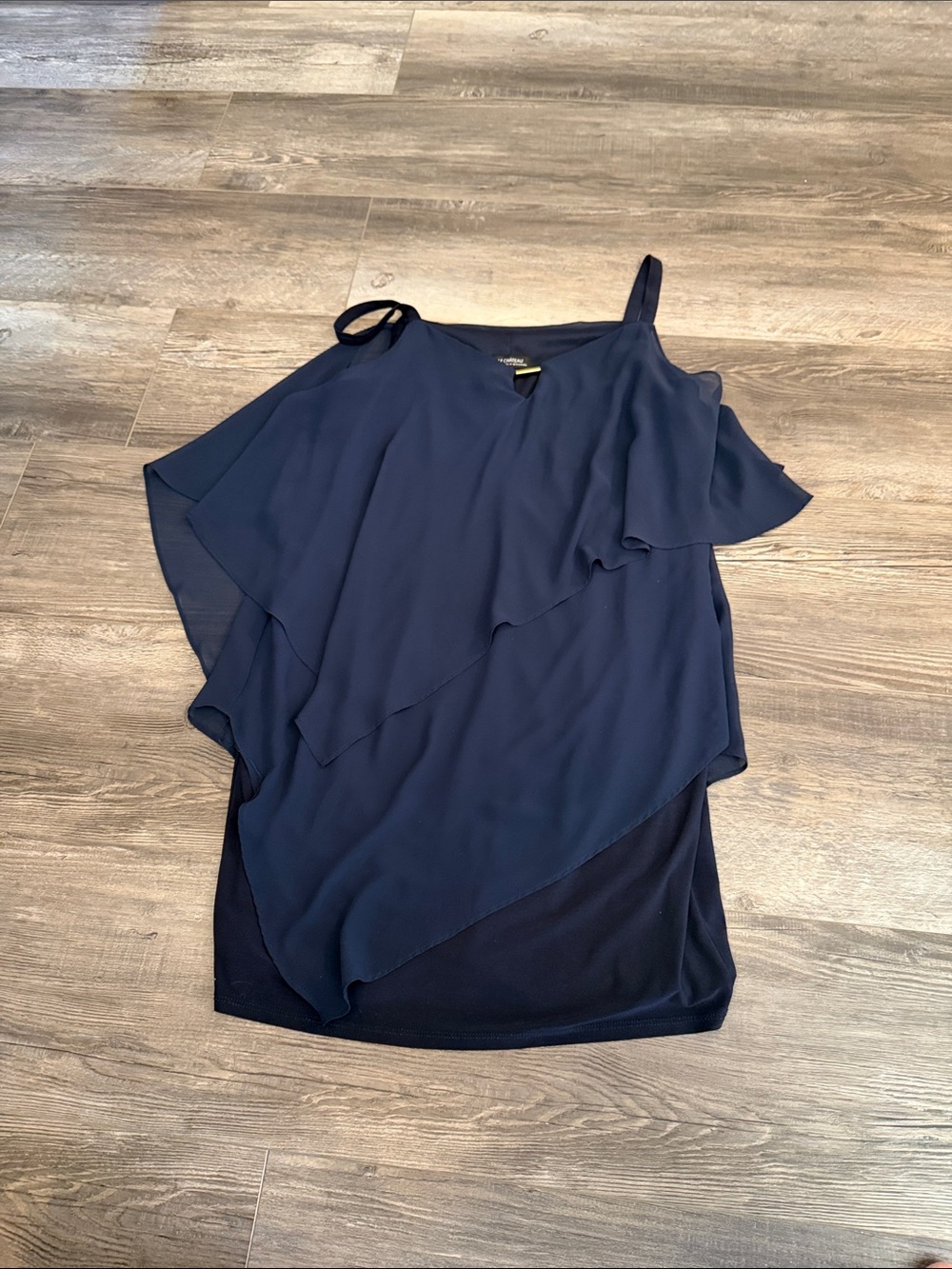 Le Chateau Navy Ruffledβ Women's Dress